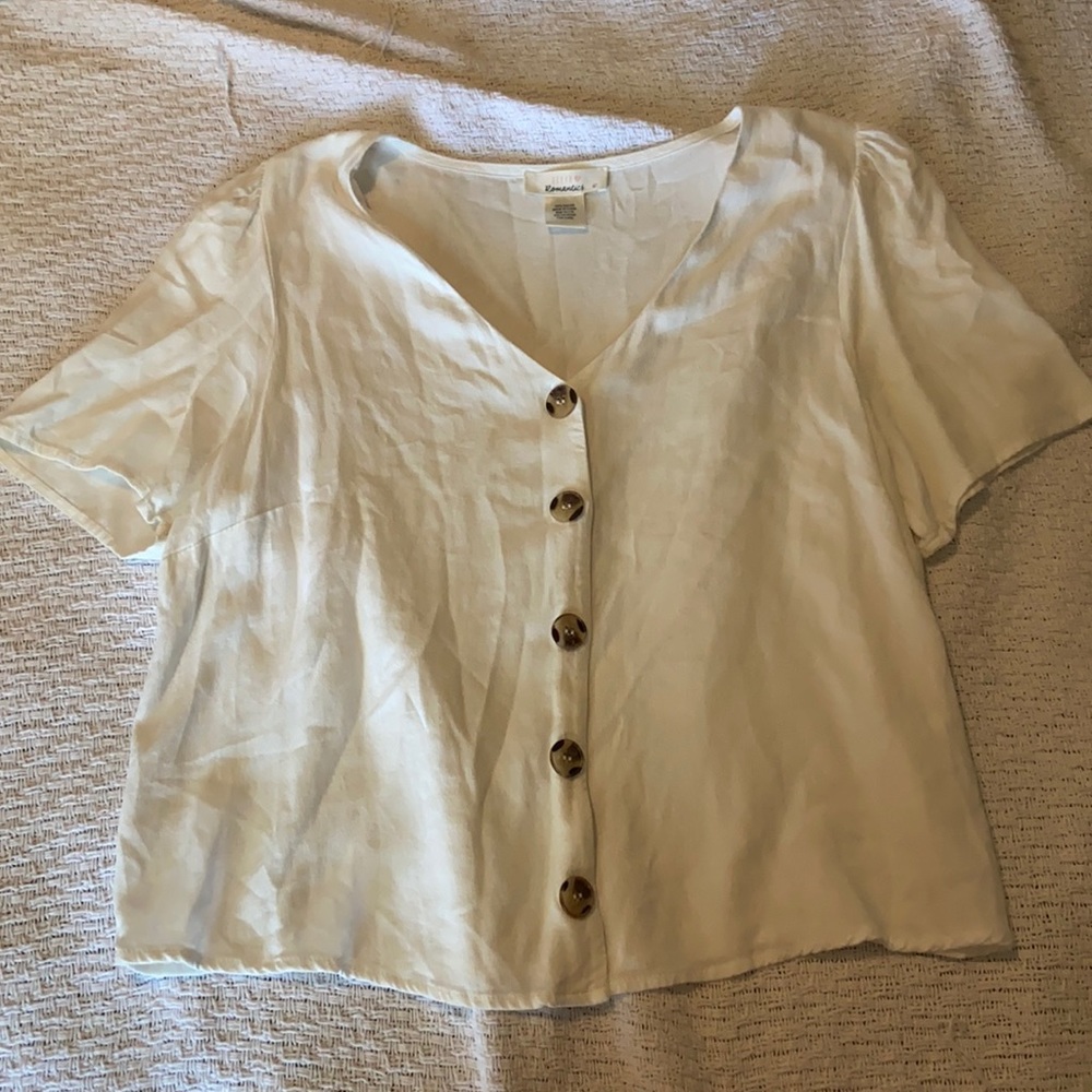 White Button Down Women’s Top